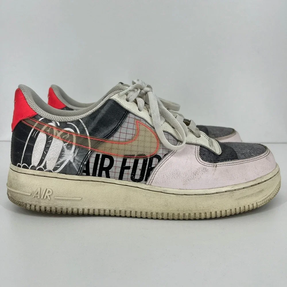 Nike Air Force 1 Low Evolution of the Swoosh Script Swoosh Mens 10 CI0066-600